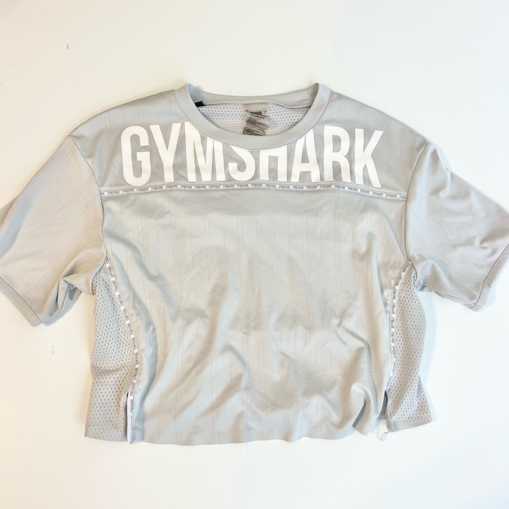 Gymshark Light Gray Short Sleeve Tee cropped small